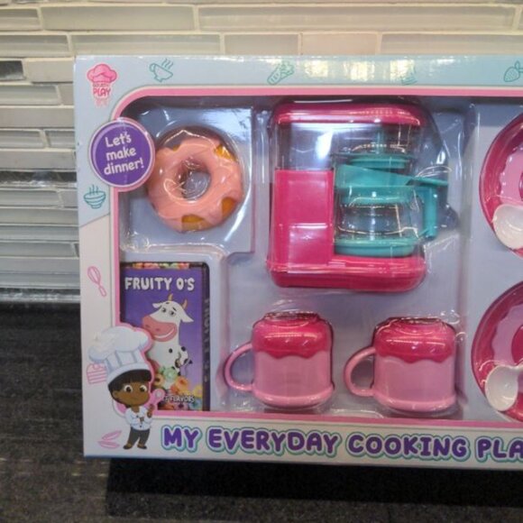 Kids Play Kitchen Playset Cooking Breakfast Tea time Set Pretend Learning - Picture 2 of 5